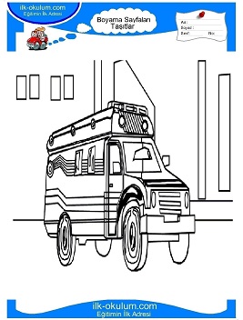 Çocuklar İçin Ambulans Boyama Sayfaları 